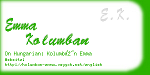 emma kolumban business card